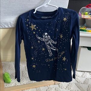 Crewcuts Navy Blue Astronaut Kids long sleeve Shirt size XS (4-5)